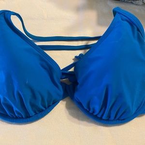 BODY GLOVE WOMENS D CUP SWIMWEAR TIE TOP BLUE UNDERWIRE